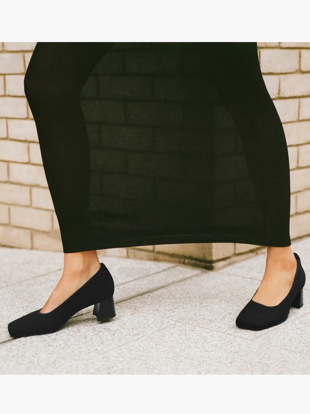 Vivaia Square-Toe Margot™ Chunky (Monroe) Classic Black Low Block Heels. 40 (9).